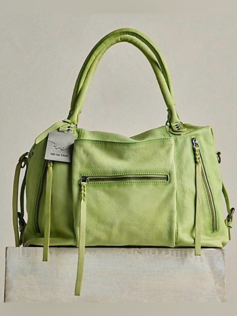 We the free people large Emerson tote bag matcha green nwt
